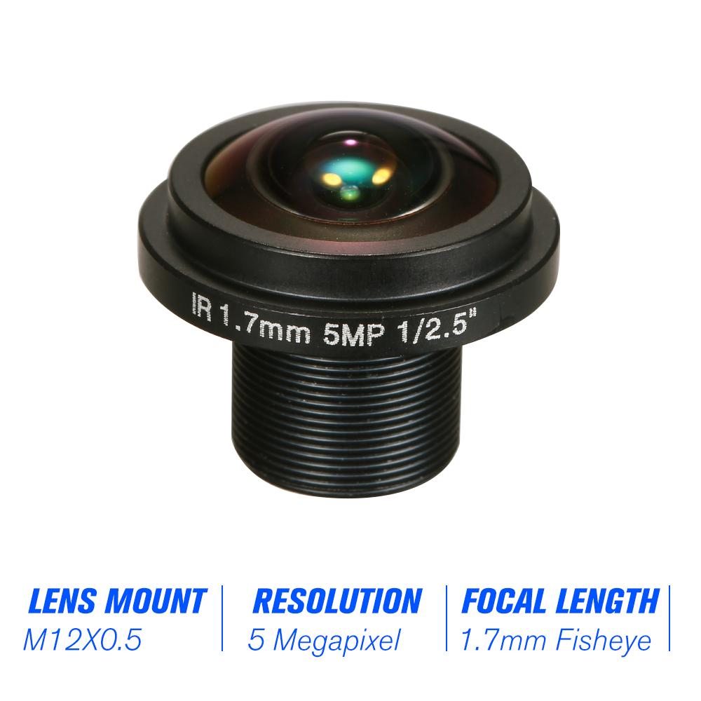 1.7mm Fisheye lens, 5MP Wide Angle CCTV Camera Lens,   Mount, Easy Installation, HD Image, Cost Effective, 180 Degree Panoramic View