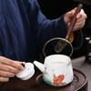 High Quality Suede Jade White Porcelain Teapot Puer Tea Pot and Cup Set Heated Kettle Teaware Teapots Chinese Mug Service Clay