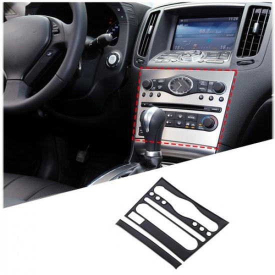 Glossy Piano Black Console Gear Shift Panel Cover Trim For Infiniti G37 G25 G35