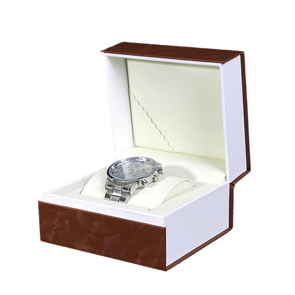 New PU Leather Threaded Square Watch Box Single Watch Case Portable Travel Watch Storage Box Scratch-Resistant Gift Watch Box