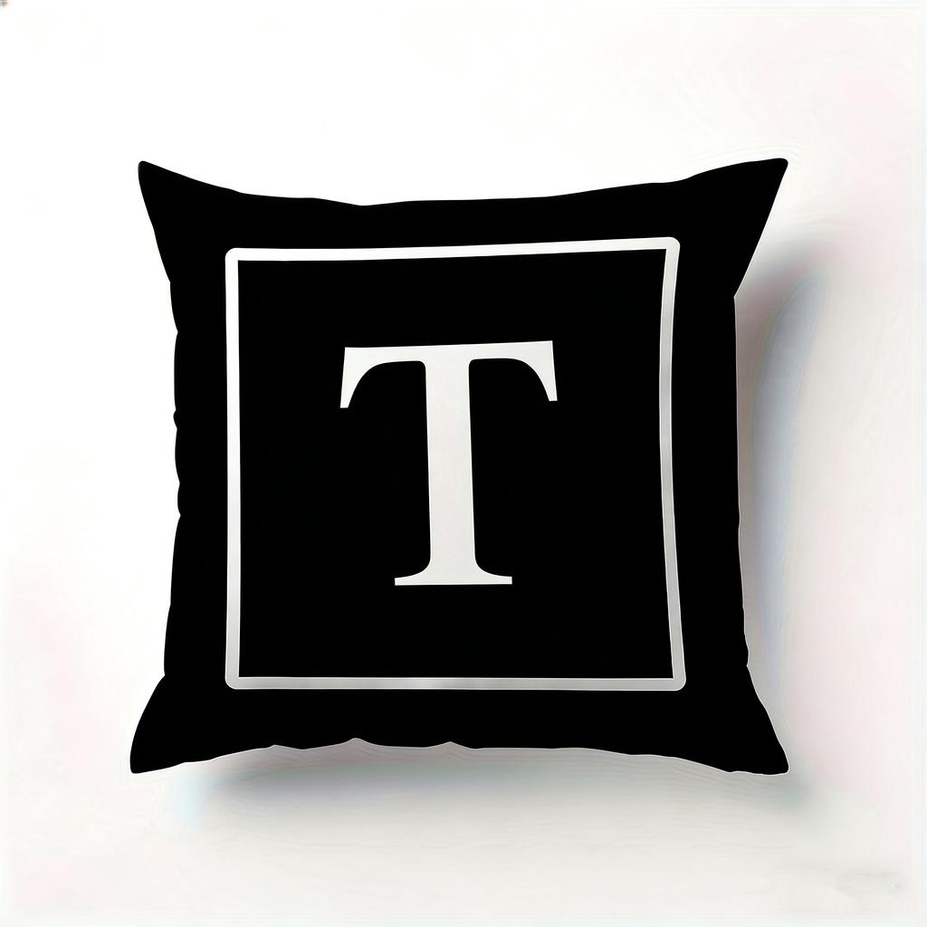 Minimalist Letter Pillow Cover Single Alphabet Print Cushion Case Personalized Initial Decor Pillow for Home Dorm