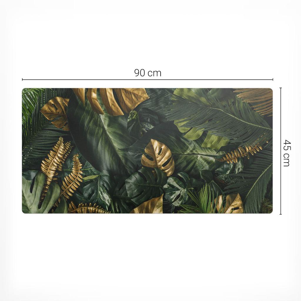Decorative Desk Mat for Work and Study Tropical Leaves 90x45 cm