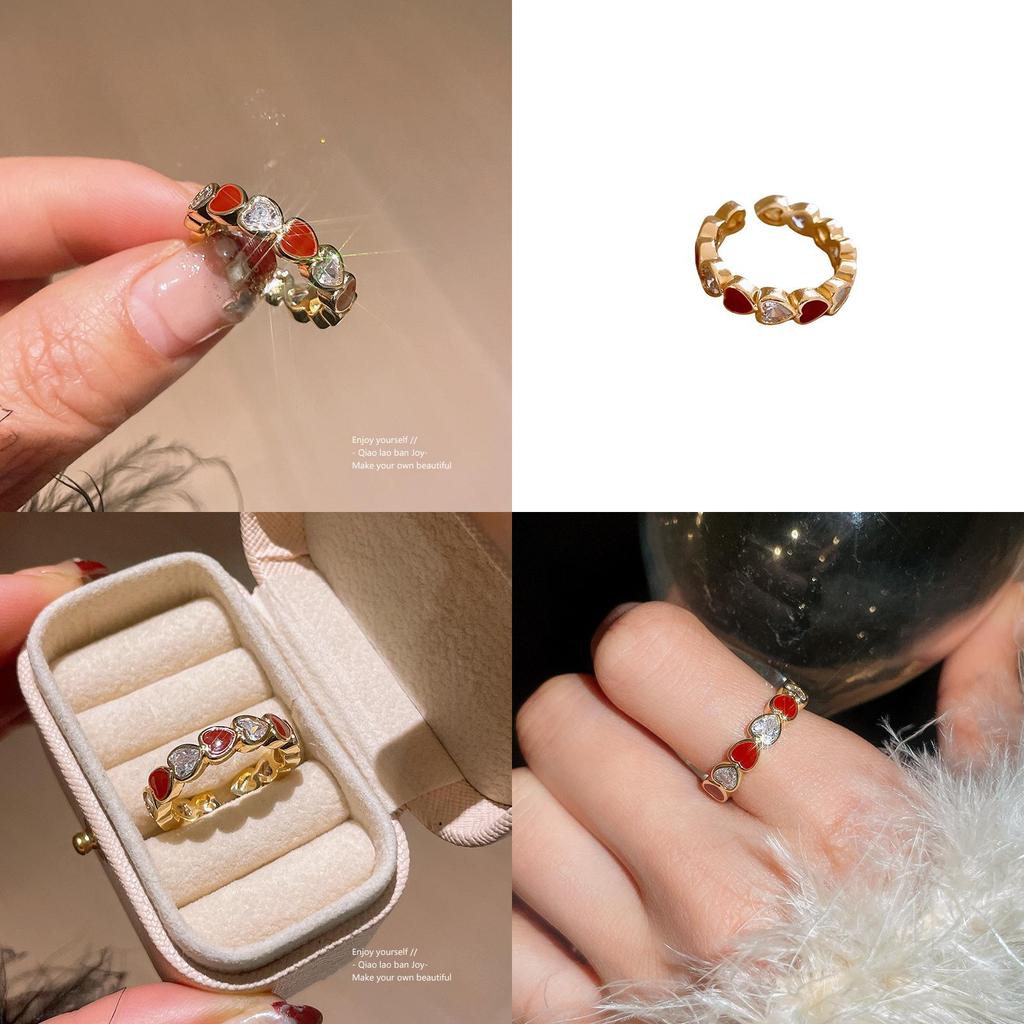 Minimalist Heart Open Band Ring With Copper And Gold Finish For Stylish Women