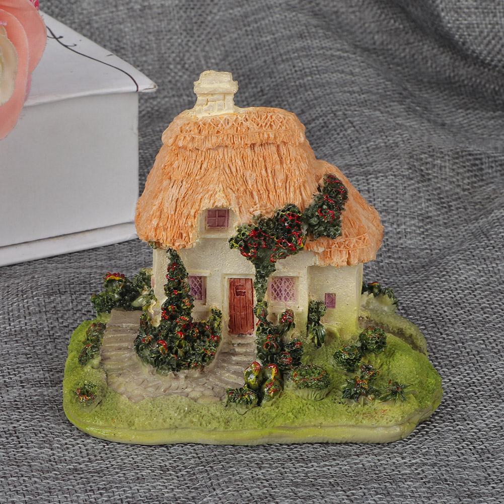 Simulation Thatched House Decoration Outdoor Garden Yard House Shape Bonsai Ornament