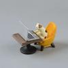 Cartoon Cat Frog Bear Yellow Chair Computer Office Model Mini Action Figures Resin Home Decor Accessories Desktop Figurine Toys