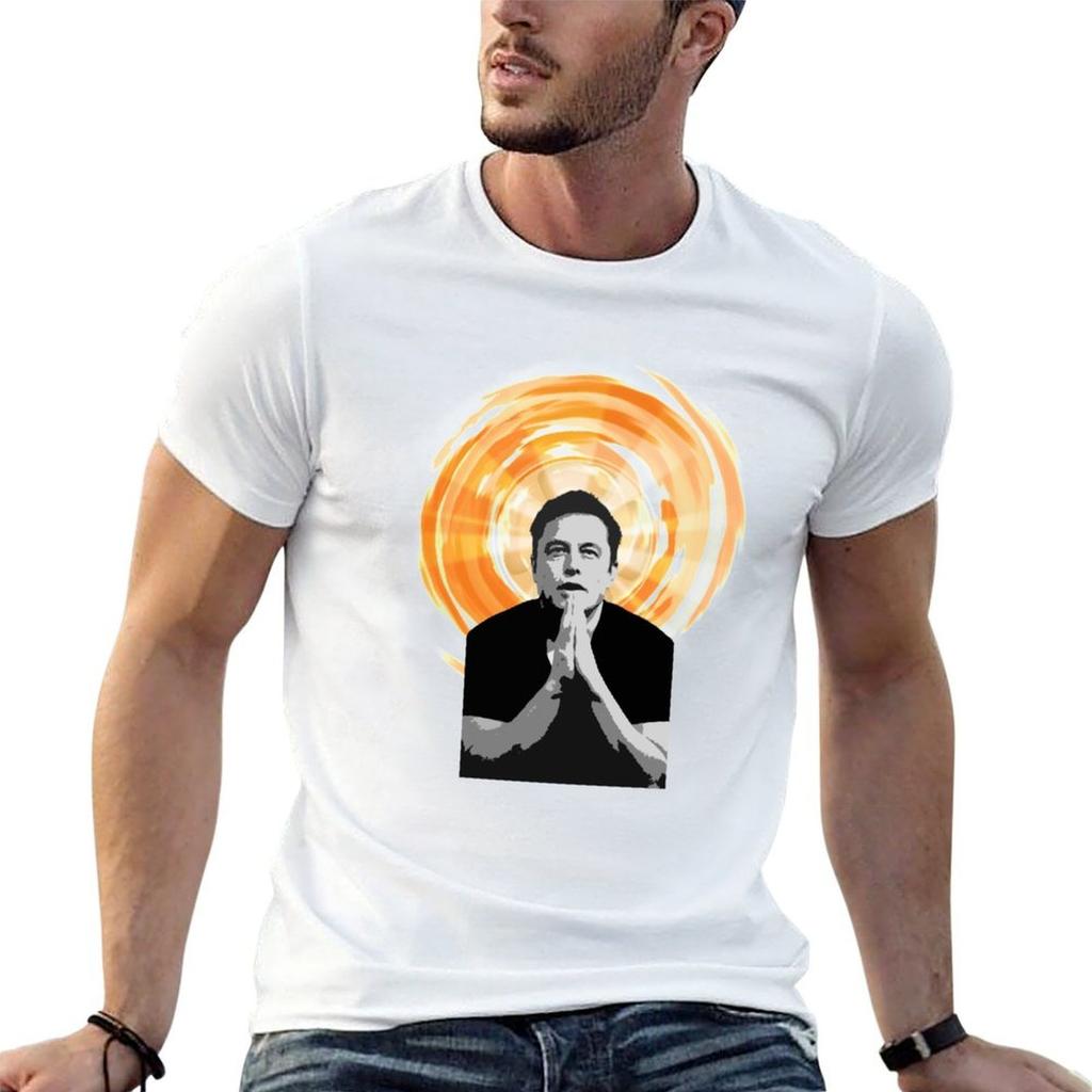In Elon Musk We Trust TShirt Retro Style Print Casual Top