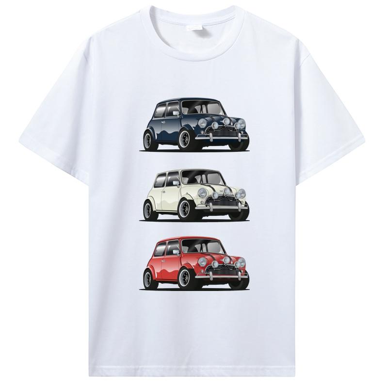 Ретро Футболка The Italian Trio Mini Cooper Популярный автомобиль Хипстерский стиль Футболка Мужская Хлопковая футболка Хип-хоп Футболки Харадзюку