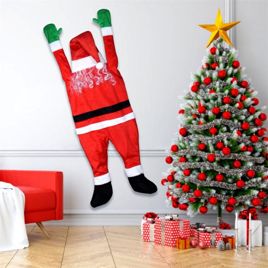 Светящийся подвесной Санта-Клаус, большой, поднимающийся Санта-Клаус, украшение для одежды, забавный, милый, рождественский кулон для двери автомобиля дома