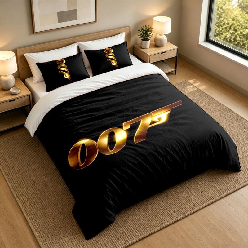 3Pcs Bedding SetJames Bond 007 Soft Bed Sheet and Two Pillowcases Home Bedroom Decor