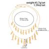 2pcs Set Creative Mermaid Small Fish Tassel Pendant Gold Color Layered Necklaces Set for Women Summer Bohemian Vacation Jewelry