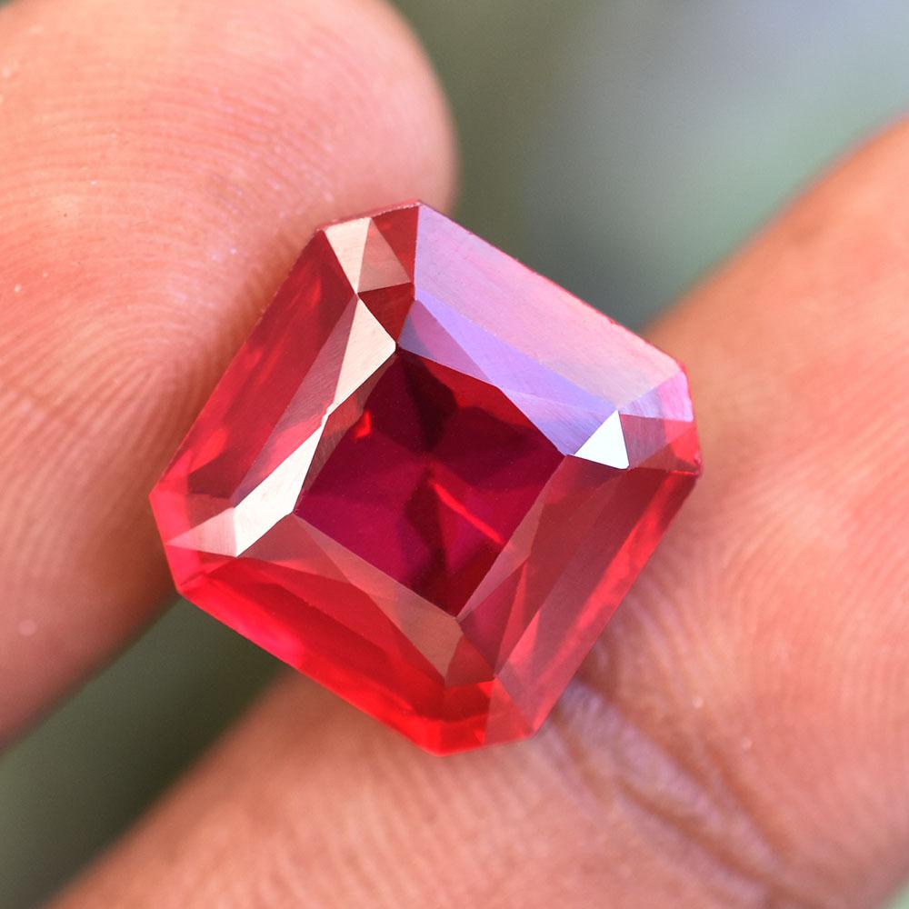 Natural Red Ruby Loose Gemstone 12.90 ct Square Shape for Anniversary for Jewelry Making and Crafts