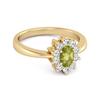 Peridot Classic Halo Ring - Sterling Silver Gold Vermeil