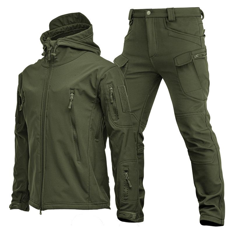 New Hunting Clothes Camouflage Clothing Military Uniform Combat Suit Soft Shell Waterproof Tactical Jacket + Pants for Camping Hiking