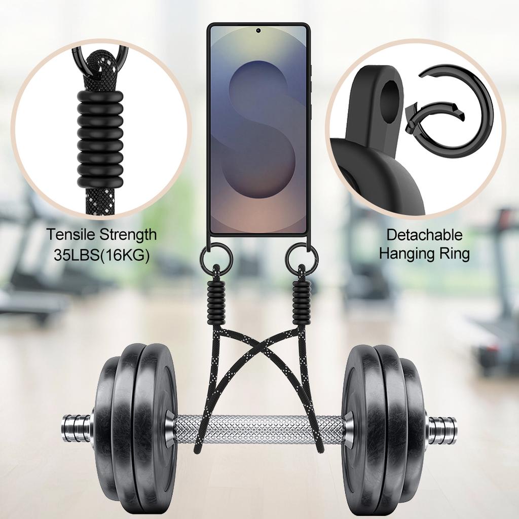 For Samsung Galaxy S24 Ultra Case Liquid Silicone Card Holder Phone Back Cover with Short Strap