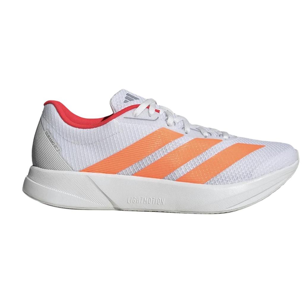 adidas Кроссовки для бега Duramo RC2, нескользящие, износостойкие, унисекс, белые с оранжевым JQ0601