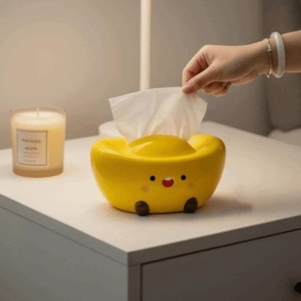 Ceramic Ceramic Ingot Tissue Box Reusable Paper Towel Dispenser Desktop Decoration