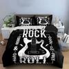 Rock Guitar Hard & Rebel Set Bedding Duvet Cover Set Duvet Cover Pillowcases  (1*Duvet Cover 2*Pillowcases, without duvet insert)
