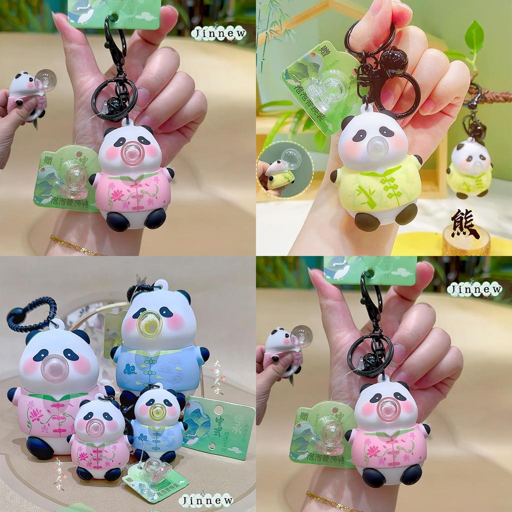Cartoon Panda Silicone Keyring With Bubble Effect For Daily Use And Key Organizer