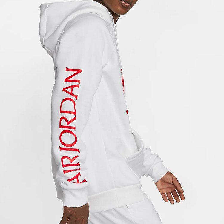 Jordan Мужская толстовка с капюшоном Jumpman Classics с принтом логотипа, утепленная флисом, белая BV6011-100