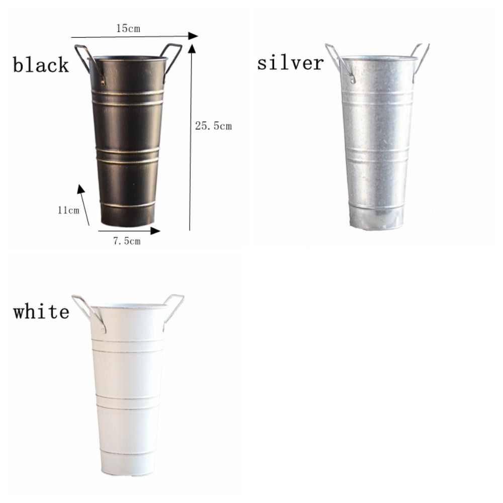 Жестяное ведро для цветов, креативная кованая ваза, декоративная ретро-накладка на стол из железа, винтажная витрина, французский стиль