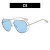 Hot Sale Sunshade Hollow Glasses Metal Frame Oversized UV400 Protection Colorful Lens Fashionable Sunglasses for Unisex