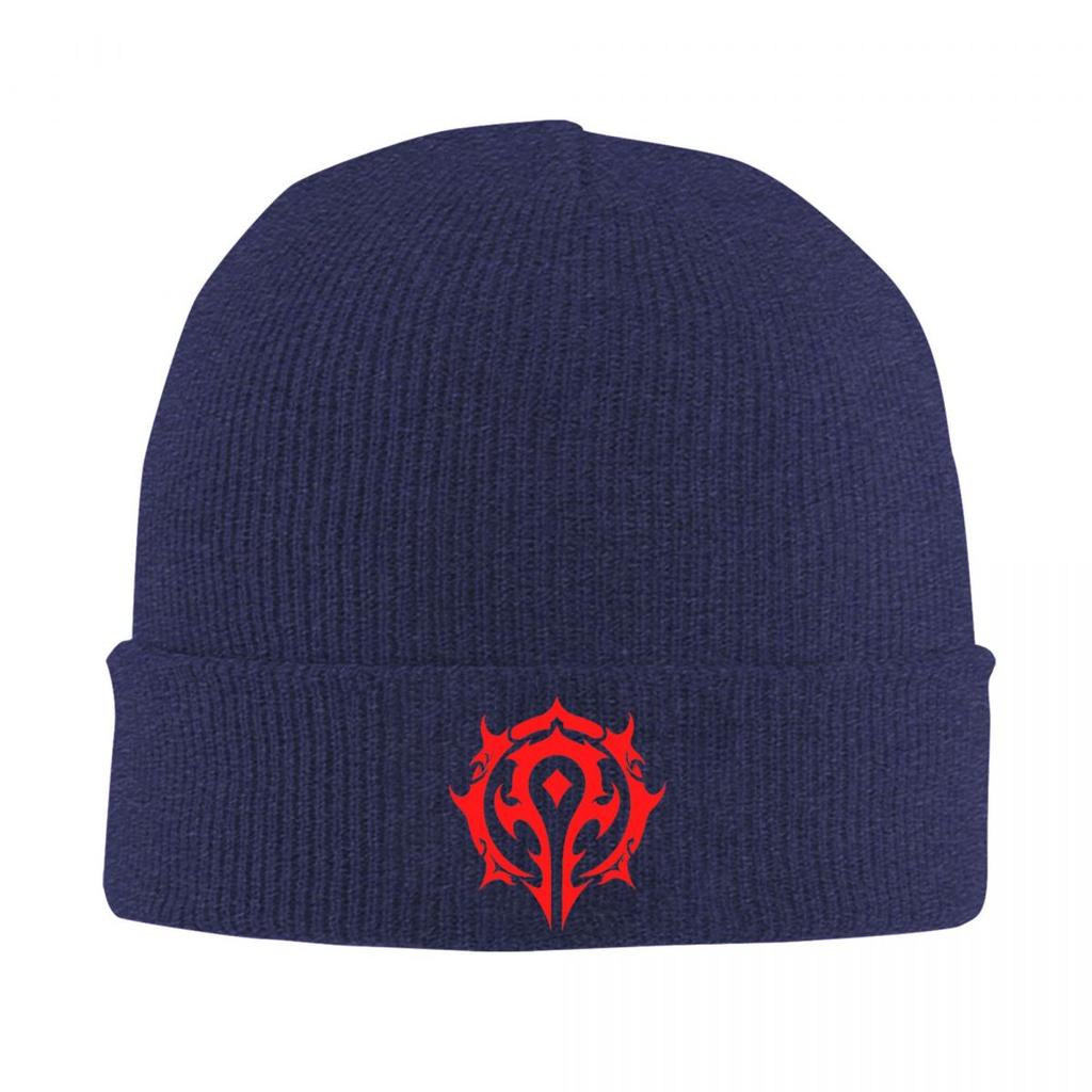 World Of Warcraft Logo Warm Knitted Cap Fashion Bonnet Hat Autumn Winter Outdoor Beanies Hats for Men Women Adult
