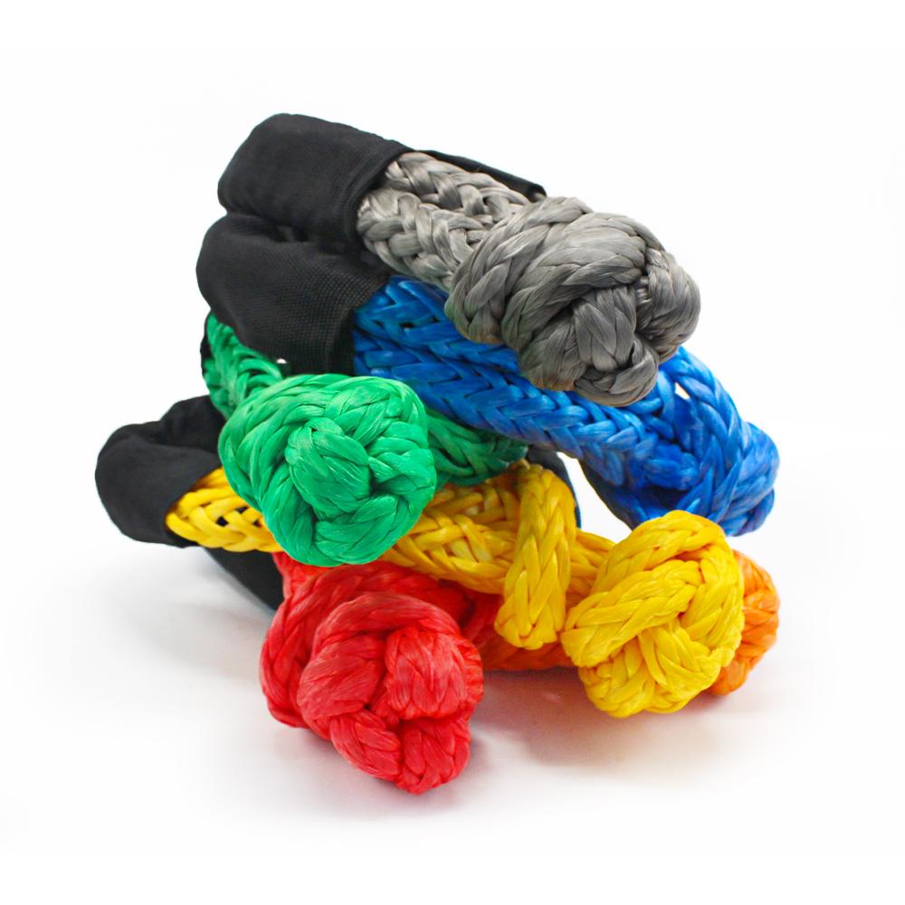 Stock 4x4 Car Tow Recovery Rope UHMWPE Winch Shackle Soft Shackle 12mm Emergency Tools From China Factory
