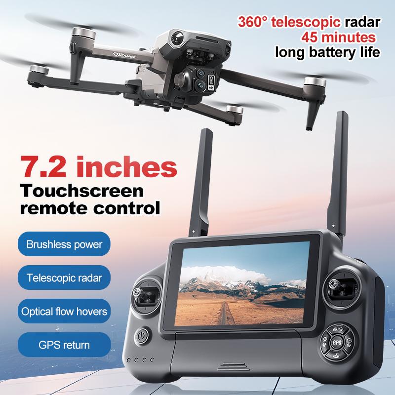 D12 GPS Drone 8K 7.2-inch Screen Professional Camera 5G Wifi Photography Brushless Obstacle Avoidance Three-Axis Gimbal Aircraft RC Distance 6KM