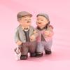 5in Grandpa Grandma Cake Making Statue Couple Anniversary Tabletop Decor  Study Desk Display Piece