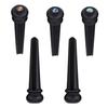 Set of 6 Natural Ebony Wood Guitar Bridge Pins, Lightweight and Easy to Use, for Guitar Replacement, Repair, and Modification
