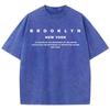 Brooklyn Nyu-York Sloganli Yozgi Vintage Yuvilgan O'ziga Xoslik Paxtali Futbolka Normcore Dumaloq Bo'yin Qisqa Yengli