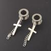 2 шт., туннель для плоти, 6-25 мм, затычки для ушей из нержавеющей стали и туннели, висячий крест, пирсинг, расширение, растянутые украшения для тела