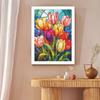 5D DIY Diamond Painting Tulip Flower Full Round Diamond Mosaic Embroidery Cross Stitch Kit Home Decoration Art Hobbies Gifts