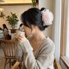 Fashion Sweet Rose Flower Hair Claw Elegant Large Size Beaded Tassel Jaw Clips Shark Clip Volumizing Hair Accessories Daily