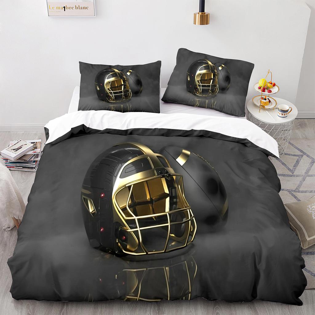 3PC America Football Bedding Microfiber Full/Queen/King/Twin Sport Duvet Cover Set for Boys Girls Teen Speed Victory Quilt Cover