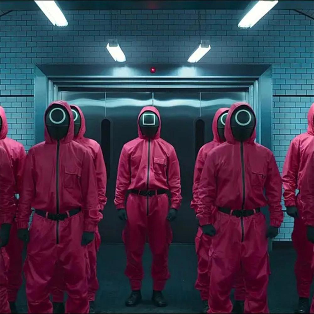 Костюм кальмара злодея для мальчиков, карнавальный костюм с масками, корейский сериал, детское нарядное платье на Хэллоуин