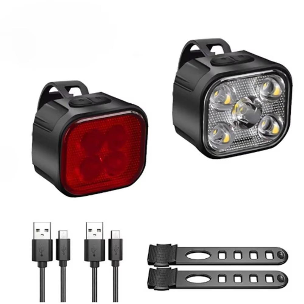 Waterproof Bicycle Front & Rear Light Set Mountain Bike Flashlight Kit Night Commuting Cycling