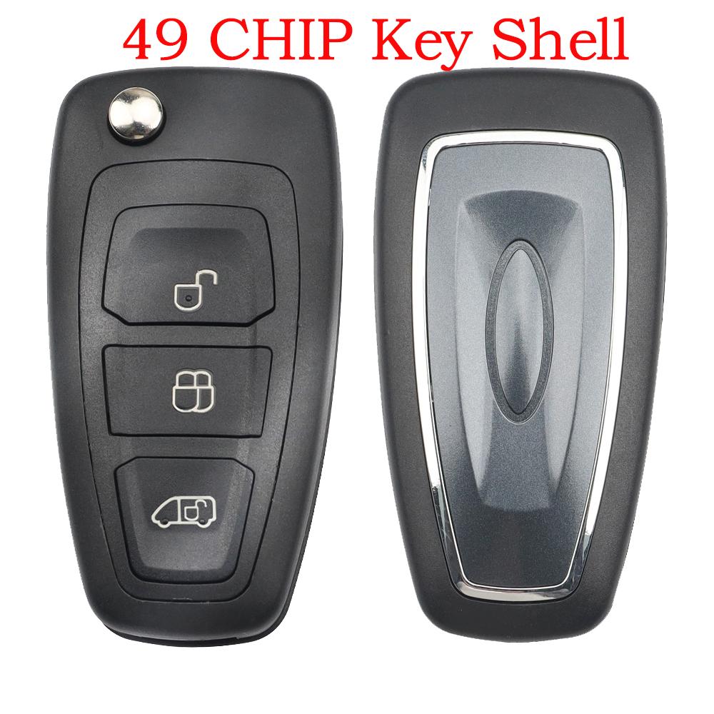 SilKY Flip Remote Control Car Key Fob ID49 Chip/4D63 CHIP 433MHz FCCID GK2T-15K601-AB/AA For Ford Transit Custom Tourneo 2015+