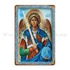 Archangel Michael Orthodox Icon Metal Plaque Pub Cinema Create Wall Cave Plates Tin Sign Poster