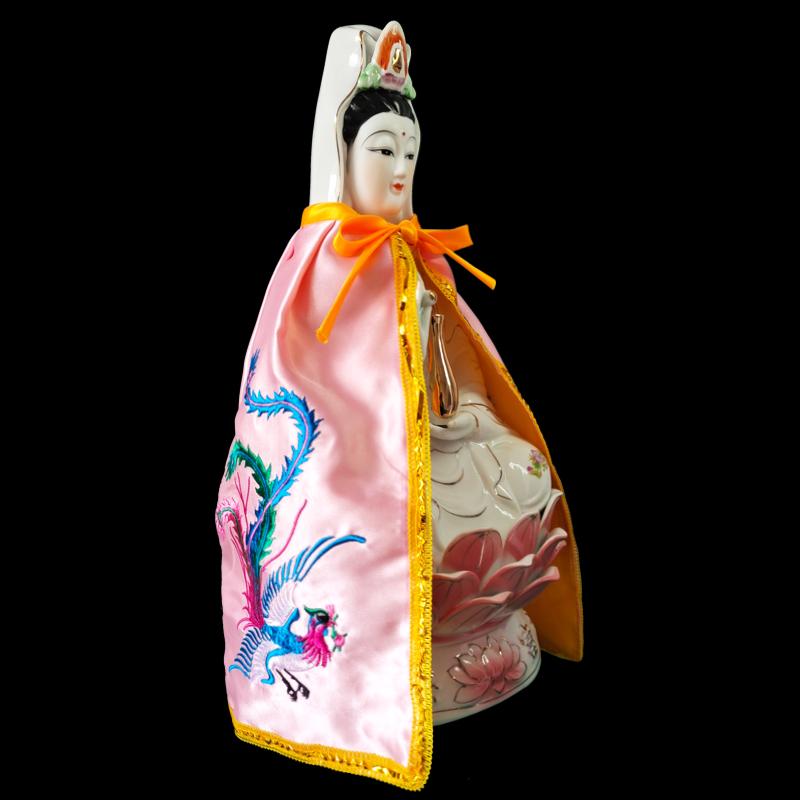 Только плащ Дзен Лотос Гуаньинь Статуя Будды Маленький плащ Гуаньинь Бодхисаттва Богиня Декор Вышитая шаль Без Смоляного Будды