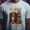 NI HAO Cat T-Shirt, Funny Collage Design with Sushi & Asian Hats, Y2K Streetwear, Brainrot Shirt, Gen -z Gift for Him