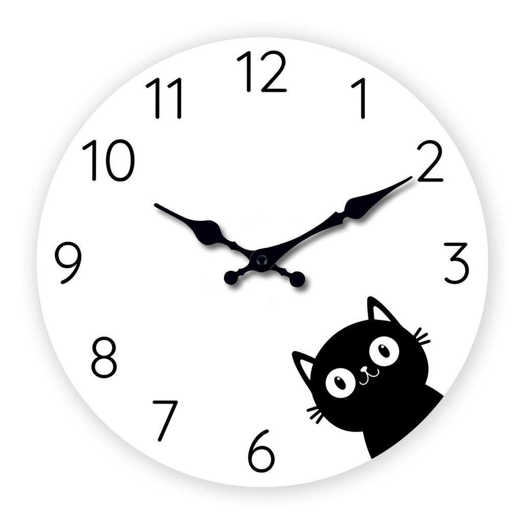 10" Retro Religious Minimalist Wooden Wall Clock MDF Silent Decorative Clock