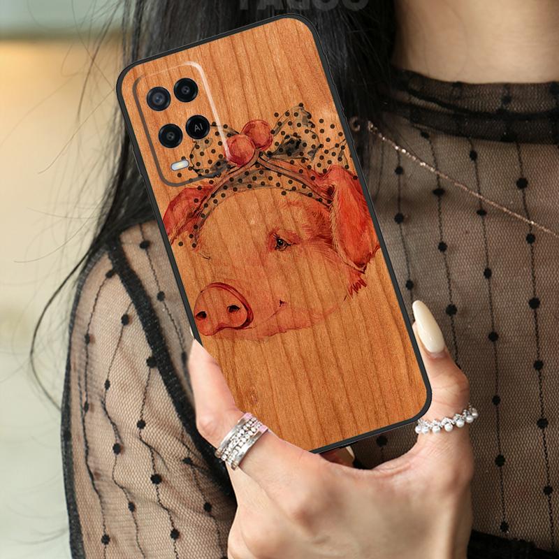 Олень Лев Слон Деревянный Чехол с Животными Для Oppo A5 Pro A15 A17 A57 A77 A18 A38 A58 A78 A98 A94 A74 A54 A40 A60 A80 A96 A76 A16