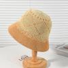 Summer new knitted color matching fashion hat women outdoor travel sweet and cute sun hat show face small bucket hat