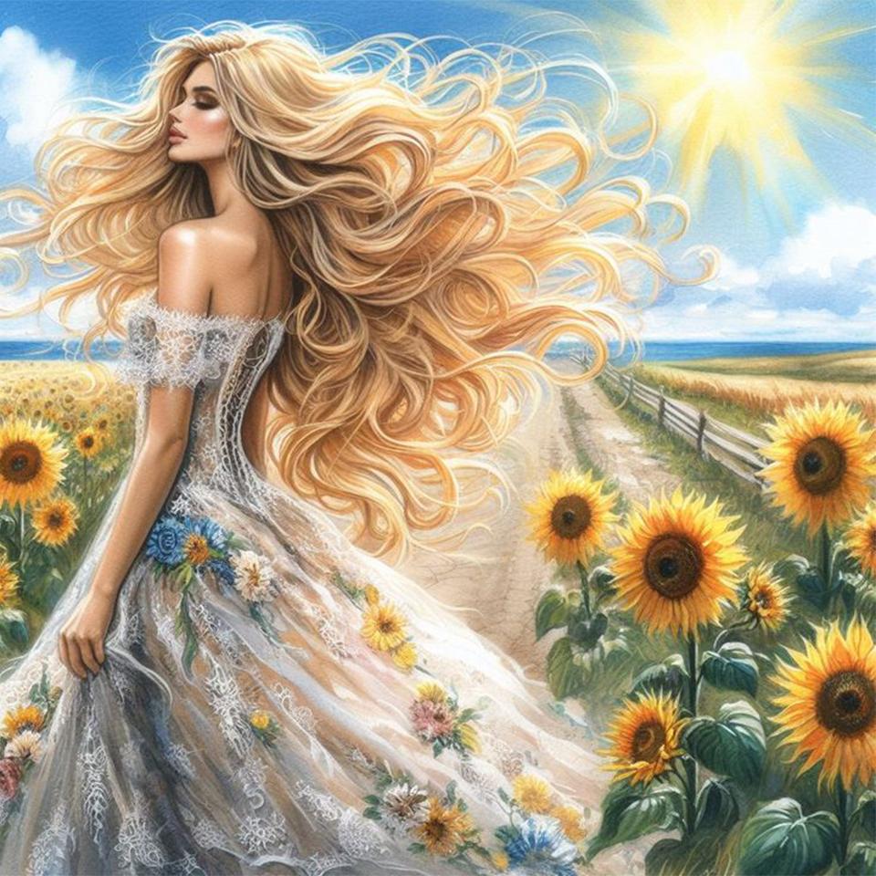 5DDIY Алмазная картина Новая серия Элегантный женский цветок Алмазное искусство Девушки Мозаика Вышивка Картина Настенное украшение