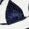 2Pcs/Set Women Sexy Bikini Set Leopard Print Halter Bra Faux Pearls Briefs