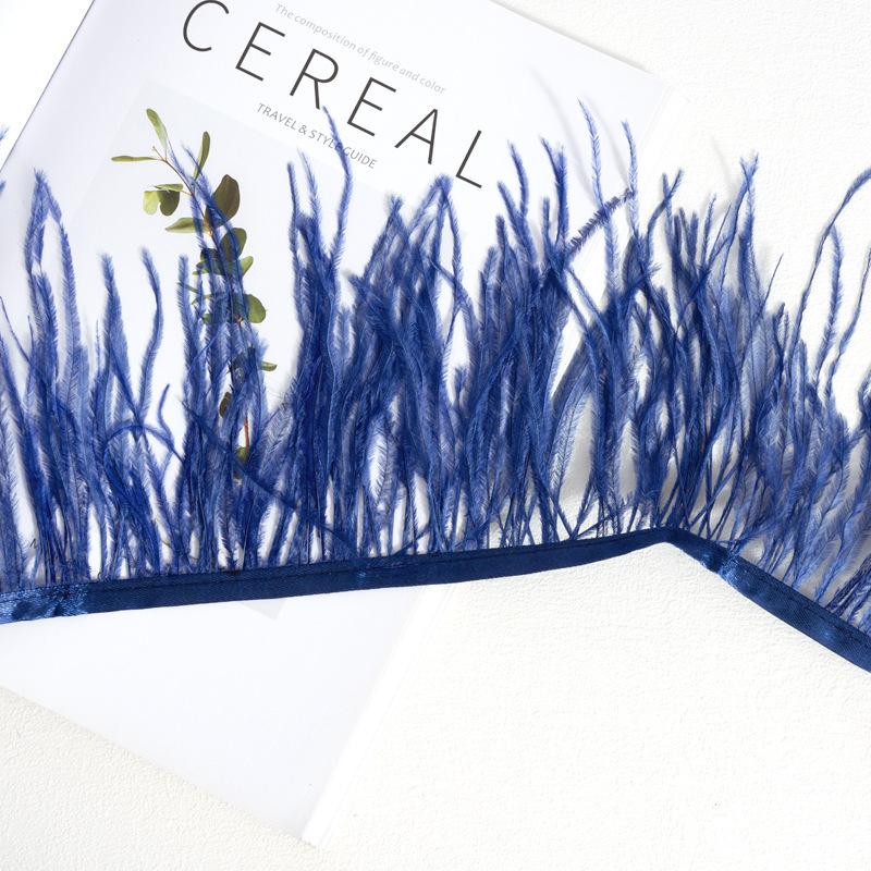 Decorative Feather Cloth Strip 10-15Cm Ostrich Hair Cloth Edge Dress Cuffs Latin Dance Skirt Diy Clothing Accessories