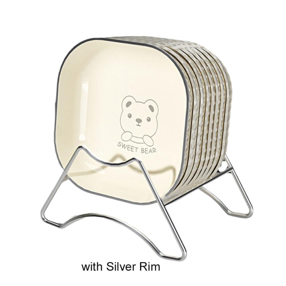 with Storage Rack Cartoon Bone Spitting Plate PP Food Plate Easy To Clean Fruit Plate Leisure Time