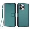 For iPhone 16 Pro Max Leather Case Wallet Stand Phone Cover with Wrist Strap