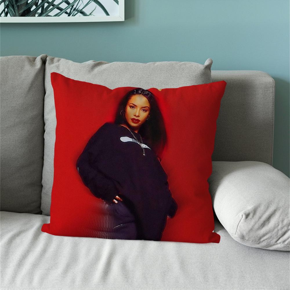Red A-AaliyahS Album Pillow Case For Sofa Bedside Table Bedroom Backrest Living Office Cushion Printed Square Multiple